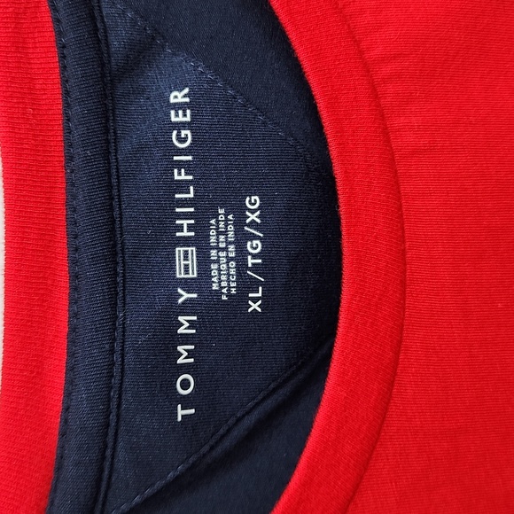 TOMMY HILFIGER RED WHITE BLUE LONG SLEEVES SHIRT, EXTRA LARGE (XL) - Picture 7 of 12